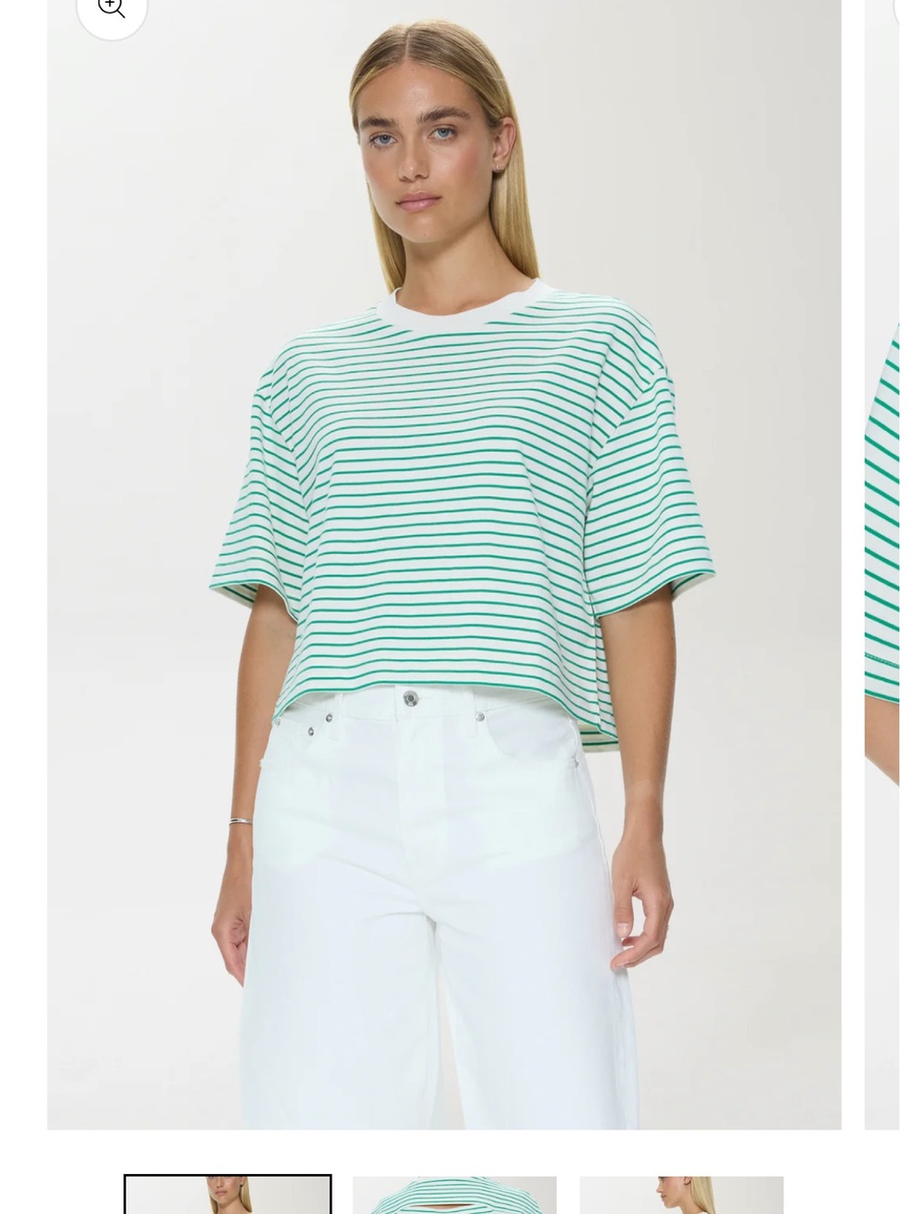 Brand new pistola White and Green Striped Tee